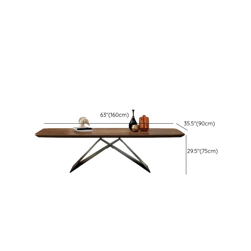 Industrial Rectangle Dining Table Wood Table with Metal Legs for Home Clearhalo 'Dining Tables & Seating' 'Dining Tables' 'dining_table' 'furn' 'furn_dining_table' 'Furniture' 'Kitchen & Dining Furniture' 1200x1200_1c49e83a-c390-4b57-90ca-0875223374bd