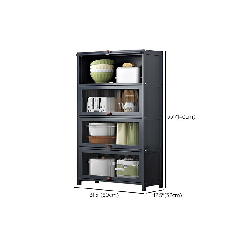 Contemporary Black Buffet Server Bamboo Dining Server for Kitchen Clearhalo 'buffet_sideboard' 'Buffets & Sideboards' 'furn' 'furn_buffet_sideboard' 'Furniture' 'Kitchen & Dining Furniture' 1200x1200_1c4b75a5-e24f-4097-8bba-328de1a9072f