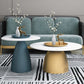 Mid-Century Modern Metal Pedestal Round Tray Top Single Coffee Table