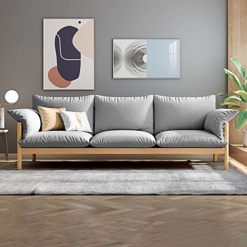 Sofa en laine à 3 places avec coussins d'oreiller en arrière et bras top