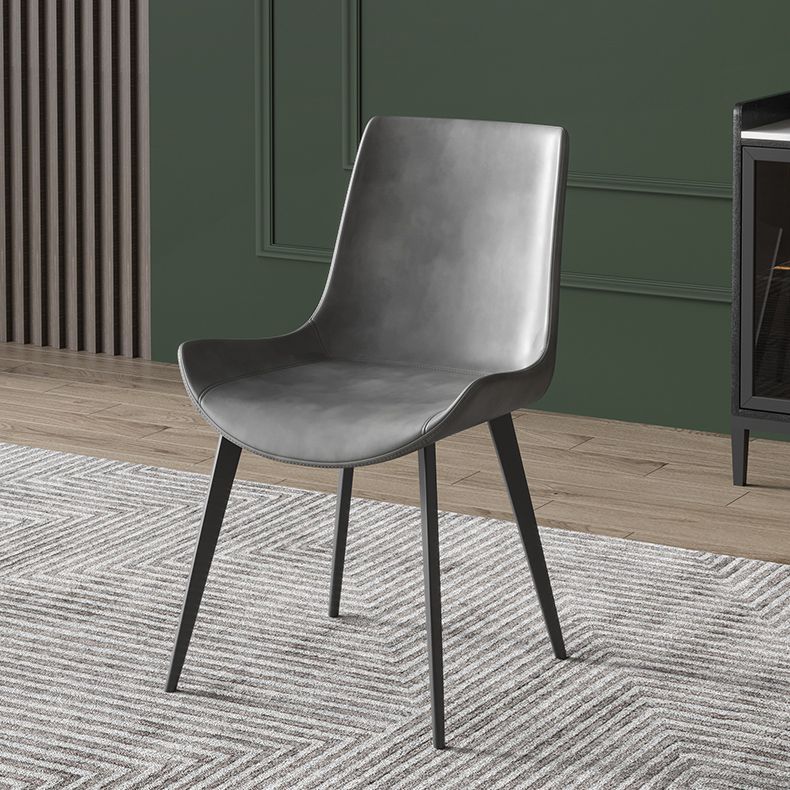 Contemporary Leather Dining Arm Chairs Solid Back Dining Side Chairs (Set of 2) Clearhalo ' kitchen&dining_furn' 'Dining Chairs' 'Dining Tables & Seating' 'dining_chair' 'furn' 'furn_dining_chair' 'Furniture' 'furniture_dining_chair' 'Kitchen & Dining Furniture' 'kitchen' 1200x1200_1c4cbdcb-850a-44c7-b89f-cfdc8acb1167