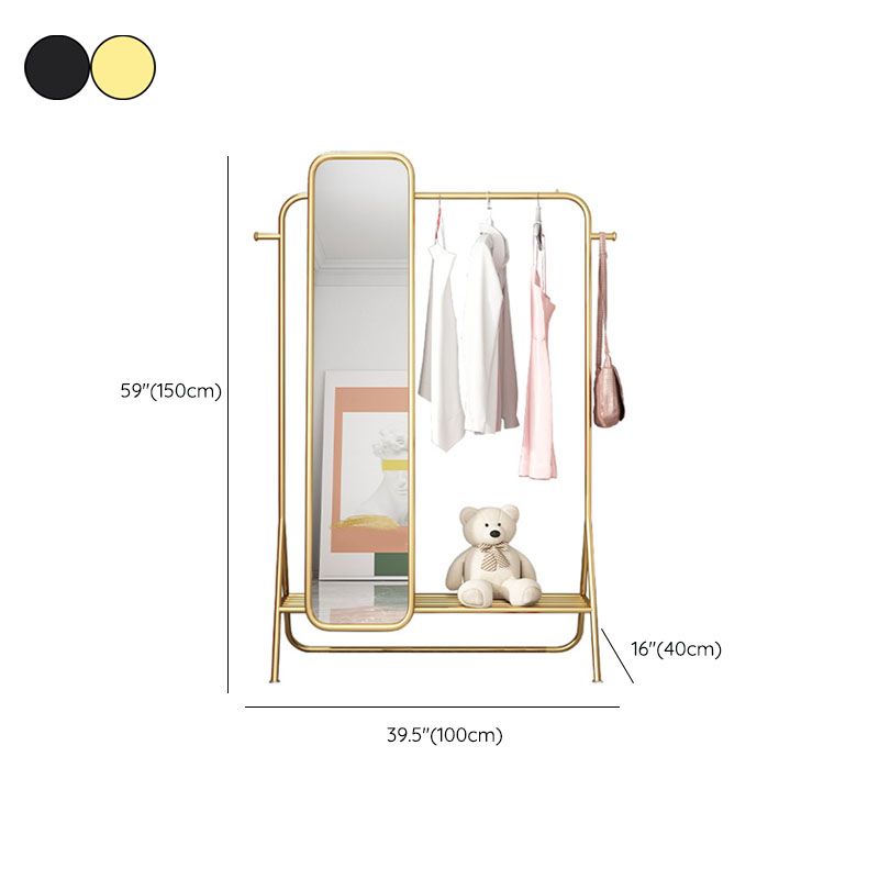 Glamargtrack Metall gerahmt Hanging Rail Regal Eingangshalle mit Spiegel