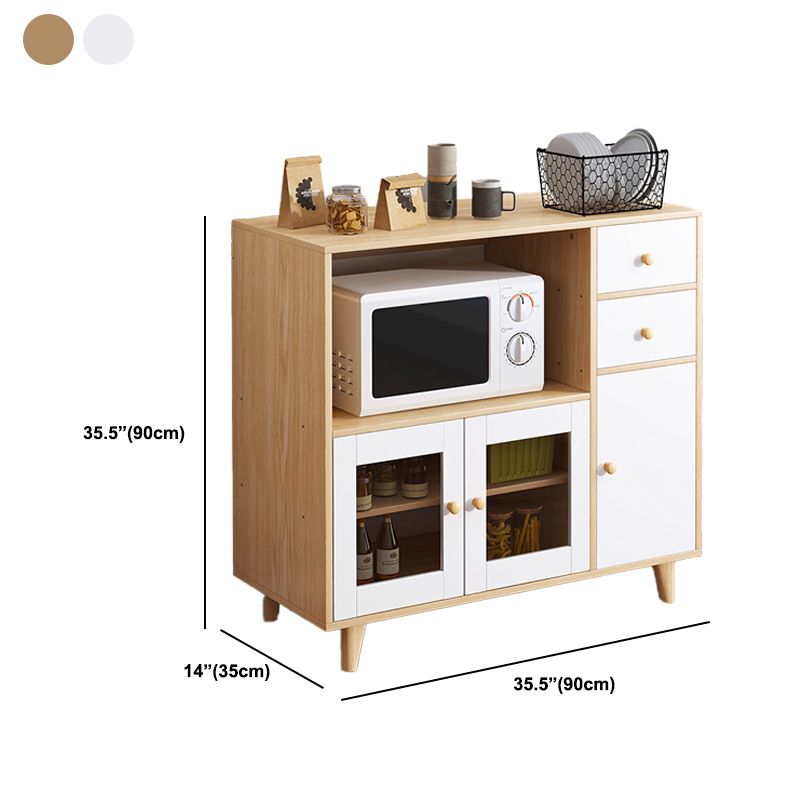 Porta di vetro Sideboard contemporanea ingegnerizzato in legno per la cucina