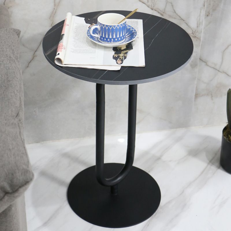 Modern Round Stone Top End Table 21.6"Tall Pedestal Side Table Clearhalo 'Coffee & Accent Tables' 'End & Side Tables' 'end_side_table' 'end_side_tables' 'furn' 'furn_end_side_tables' 'Furniture' 'furniture_end_side_table' 'Living Room Furniture' 1200x1200_1c4e6bc1-c58f-4825-81e1-2c2fc563c101