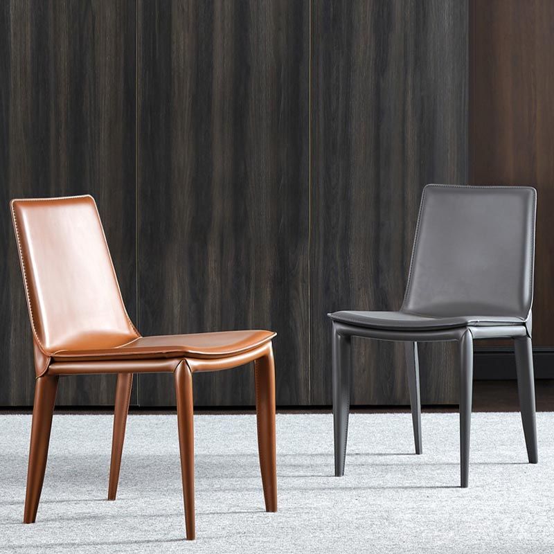 Contemporary Style Dining Chairs Armless Chair with Metal Legs for Kitchen Clearhalo 'Dining Chairs' 'Dining Tables & Seating' 'dining_chair' 'furn' 'furn_dining_chair' 'Furniture' 'Kitchen & Dining Furniture' 1200x1200_1c4f4b78-c118-462c-8c37-328e975e9316