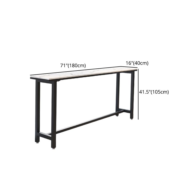 Modern White and Black Bistro Table Rectangle Footrest Cocktail Bar Table Clearhalo 'Bar Furniture' 'Bar Tables' 'bar_tables' 'furn' 'furn_bar_tables' 'Furniture' 'furniture_bar_tables' 'Kitchen & Dining Furniture' 1200x1200_1c4f7fb0-ba8a-4f88-94d4-5a17c7652662