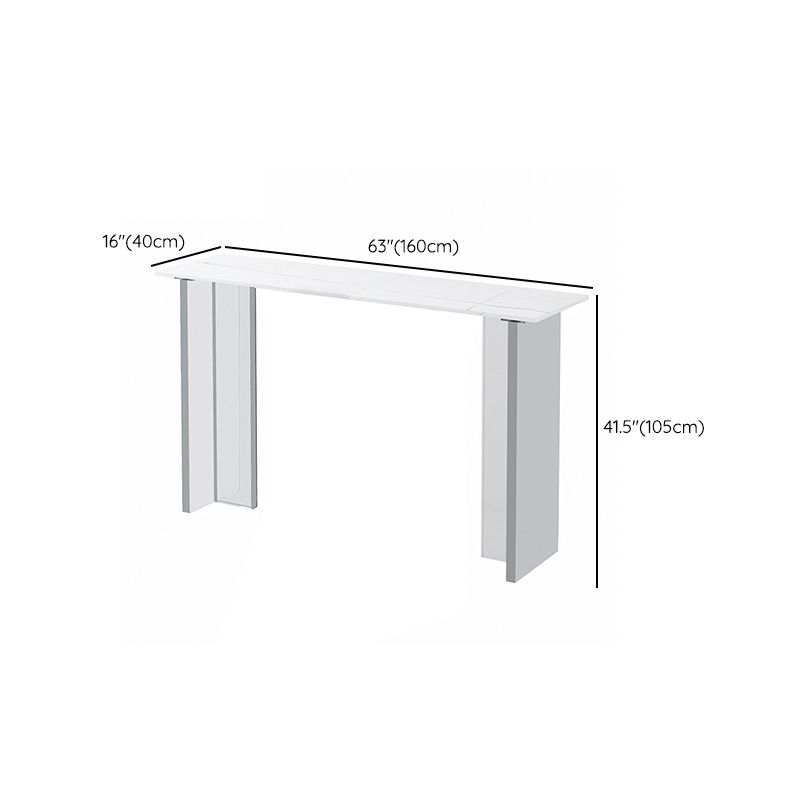 Contemporary Sintered Stone Acrylic Base Bar Table for Kitchen Dining Room