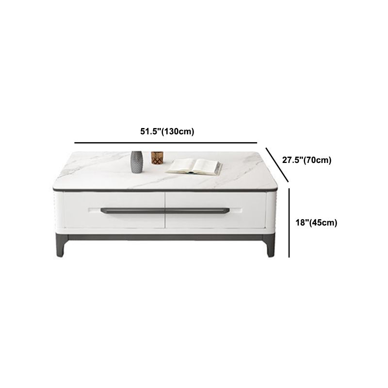 Ornate Style Rectangular Slate Plate Table Plate Metal 4 Legs Base Coffee Table Clearhalo 'Coffee & Accent Tables' 'Coffee Tables' 'coffee_tables' 'furn' 'furn_coffee_tables' 'Furniture' 'Living Room Furniture' 1200x1200_1c4fc673-95a4-4314-a6a8-bbb1a909a160