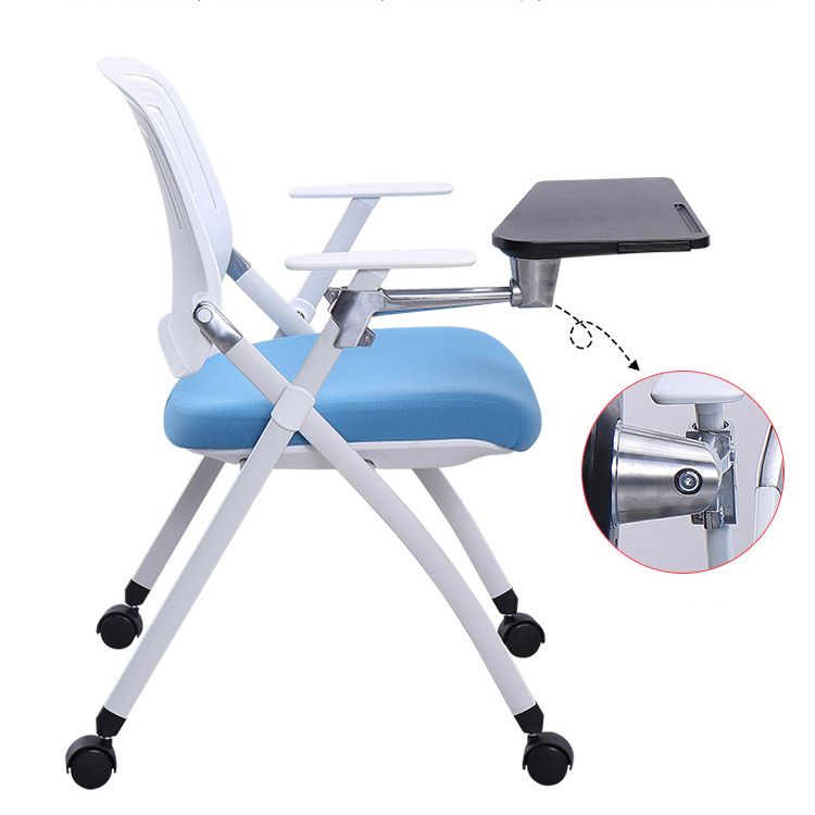 Silla de escritorio moderna tapizada de plástico, silla de oficina en casa con parte trasera media