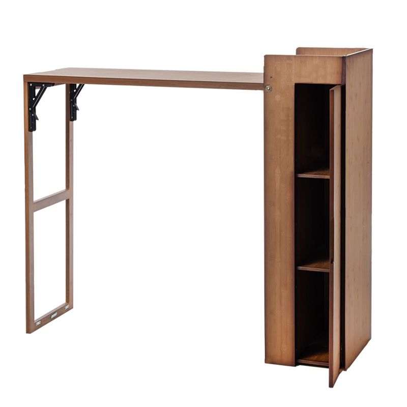 Table de table de pub à barre en bois 1/3 pcs table de barre pliante et tabourets en marron et naturel