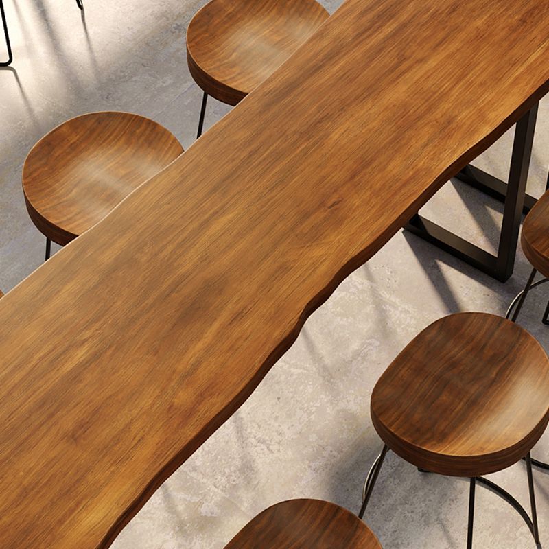 Juego de mesa de bar rectangular de madera maciza, mesa de mostrador de 1/4/7 piezas con taburetes altos