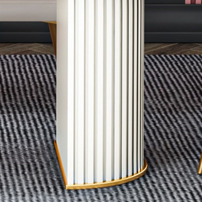 Tavolo da pranzo ovale in pietra sinterizzato tavolo da pranzo moderno con doppio piedistallo