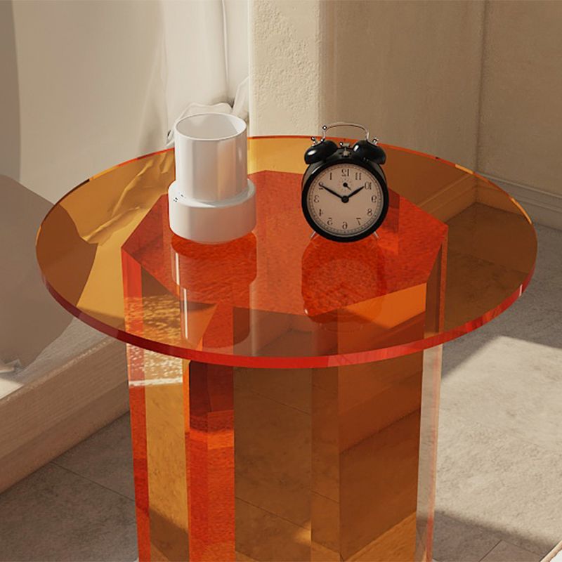 Glam Accent Side Table Living Room Plastic Pedestal Round Corner Table Clearhalo 'Coffee & Accent Tables' 'End & Side Tables' 'end_side_tables' 'furn' 'furn_end_side_tables' 'Furniture' 'Living Room Furniture' 1200x1200_1c51f62e-d57e-43f4-914a-7081f08ea309