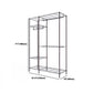 Black Contemporary Style Armoire Metal Steel Armoire for Bedroom Clearhalo 'Armoires & Wardrobes' 'armoires_wardrobes' 'Bedroom Furniture' 'furn' 'furn_armoires_wardrobes' 'Furniture' 1200x1200_1c53a499-e24a-45fc-97e6-363aab91ac57