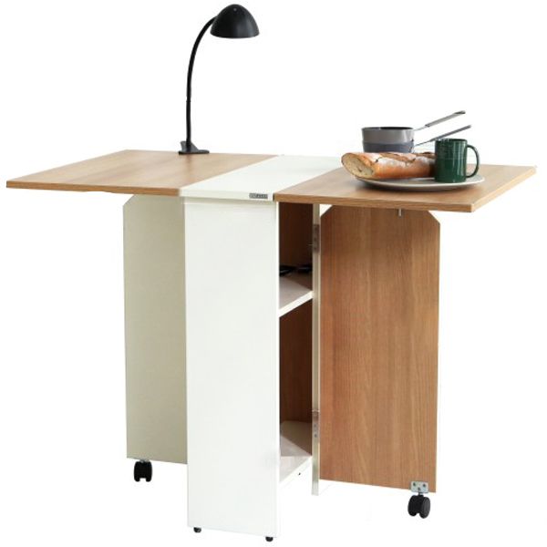 Mid-Century Modern Dining Table 39.37"L Wood Drop-Leaf Dining Table for Home Use Clearhalo ' dining_table' 'Dining Tables & Seating' 'Dining Tables' 'Furniture' 'furniture_dining_table' 'Kitchen & Dining Furniture' 'kitchen&dining_furn' 'kitchen' 'kitchen_dining_table' 1200x1200_1c53c0a8-76ad-439c-8a17-e9d93023f86f