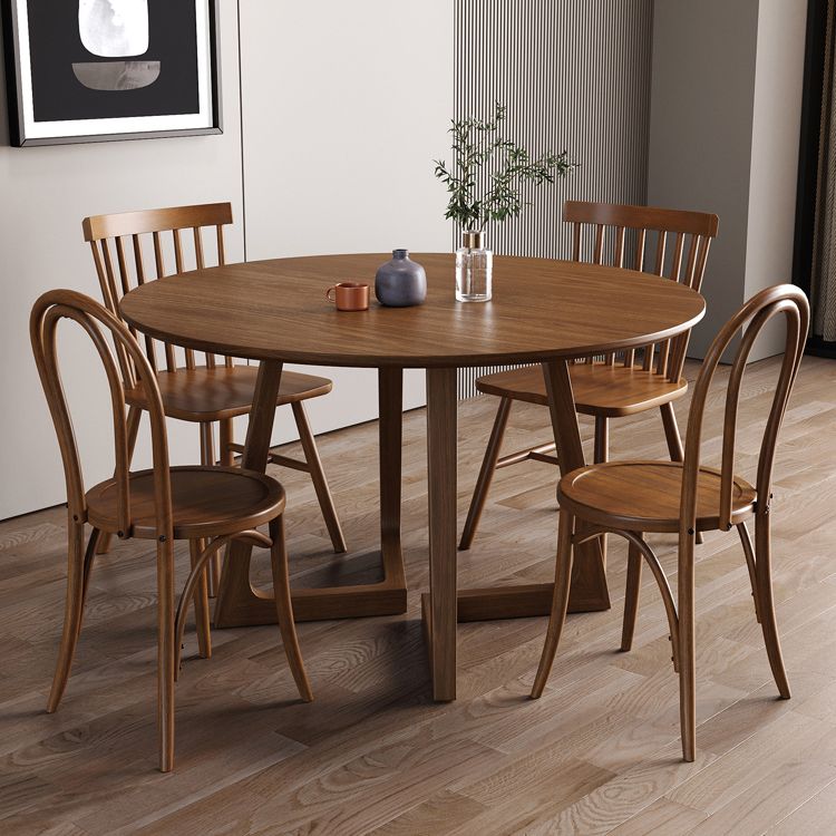 Modern Style Dinette Set 1/2/4/5 Pcs Round Solid Wood Dinette Table with Dining Chair Clearhalo 'Dining Room Sets' 'Dining Tables & Seating' 'dining_room_set' 'furn' 'furn_dining_room_set' 'Furniture' 'Kitchen & Dining Furniture' 1200x1200_1c55241a-697f-4be7-be4a-4eb69b1b4293
