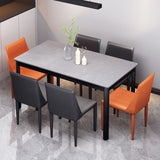 Industrial Style Sintered Stone Dining Table 4 Legs Base Rectangle Table for Home Clearhalo ' dining_table' 'Dining Tables & Seating' 'Dining Tables' 'furn' 'furn_dining_table' 'Furniture' 'furniture_dining_table' 'Kitchen & Dining Furniture' 'kitchen&dining_furn' 'kitchen' 'kitchen_dining_table' 1200x1200_1c55d1c8-03e7-4ec3-b168-dc4fcb045796
