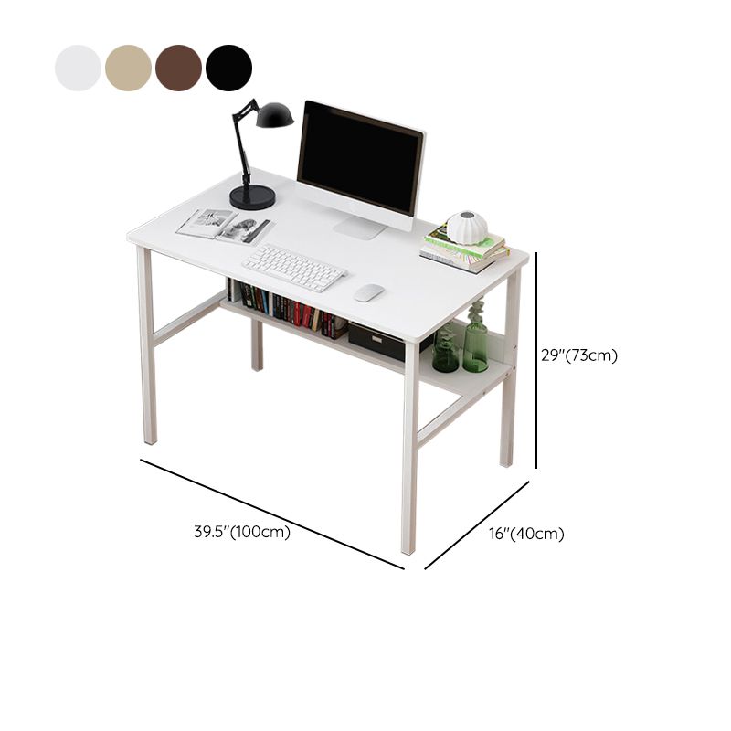 Bureau d'écriture rectangulaire en bois bureau de bureau avec des jambes en métal