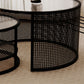 Tropical Round Frame Cocktail Table Glass Top Coffee Cocktail Table Clearhalo 'Coffee & Accent Tables' 'Coffee Tables' 'coffee_tables' 'furn' 'furn_coffee_tables' 'Furniture' 'Living Room Furniture' 1200x1200_1c563f78-9d7c-4a28-a386-355c6f20c546