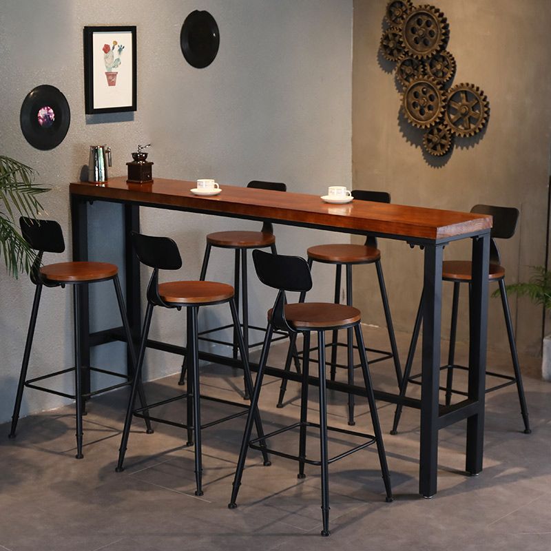 Industrial Bar Table Set 1/7 Pieces Solid Wood Rectangle Counter Table for Indoor Clearhalo 'Bar Furniture' 'furn' 'furn_home_bar_bar_sets' 'Furniture' 'Home Bars & Bar Sets' 'home_bar_bar_sets' 'Kitchen & Dining Furniture' 1200x1200_1c566385-c426-45bc-95a9-1848425e802d