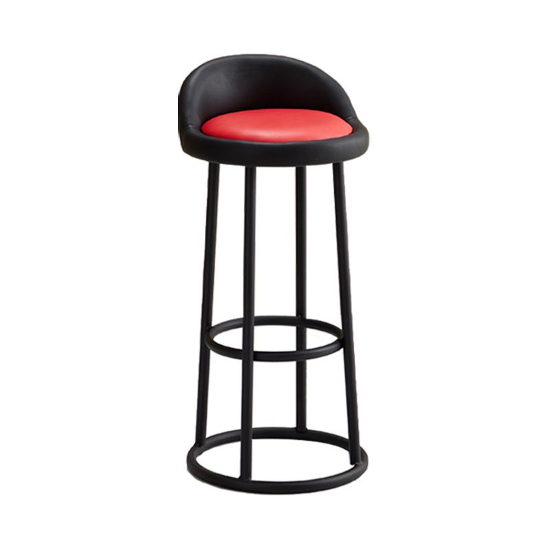 Modern Armless Counter Stool Steel Milk Tea Shop Bar Stool with Leather Cushion and Pedal Clearhalo 'Bar Furniture' 'Bar Stools' 'bar_stools' 'furn' 'furn_bar_stools' 'furniture_bar_stools' 'Kitchen & Dining Furniture' 'kitchen&dining_furn' 'kitchen' 'kitchen_furn' Furniture' 1200x1200_1c56a12b-58ec-4976-97be-8585a679f50b