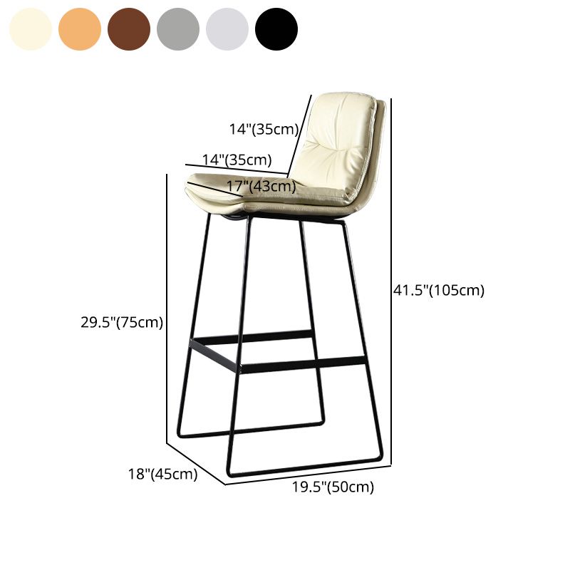 Modern Restaurant Leather Stool Matte Finish Footrest Low Back Barstool Clearhalo 'Bar Furniture' 'Bar Stools' 'bar_stools' 'furn' 'furn_bar_stools' 'Furniture' 'furniture_bar_stools' 'Kitchen & Dining Furniture' 1200x1200_1c575ac8-741c-473b-857c-598f9a0ff54b