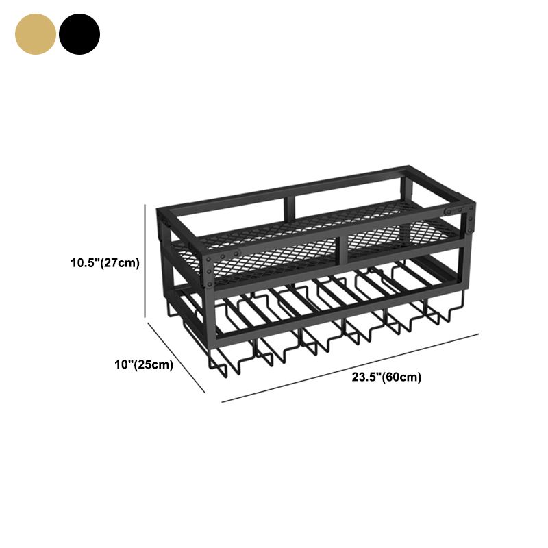 Metal Modern Wine Holder Rack Wall Mounted Wine Bottle & Glass Rack with Stemware Holder Clearhalo 'furn' 'furn_wine_racks' 'Furniture' 'Kitchen & Dining Furniture' 'Wine Racks' 'wine_racks' 1200x1200_1c58e1e5-63b7-4744-88d9-7dfa4adf6e95