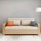 Square Arm Sofa Bed with Wood Frame Gray/Brown Slipcovered Sofa