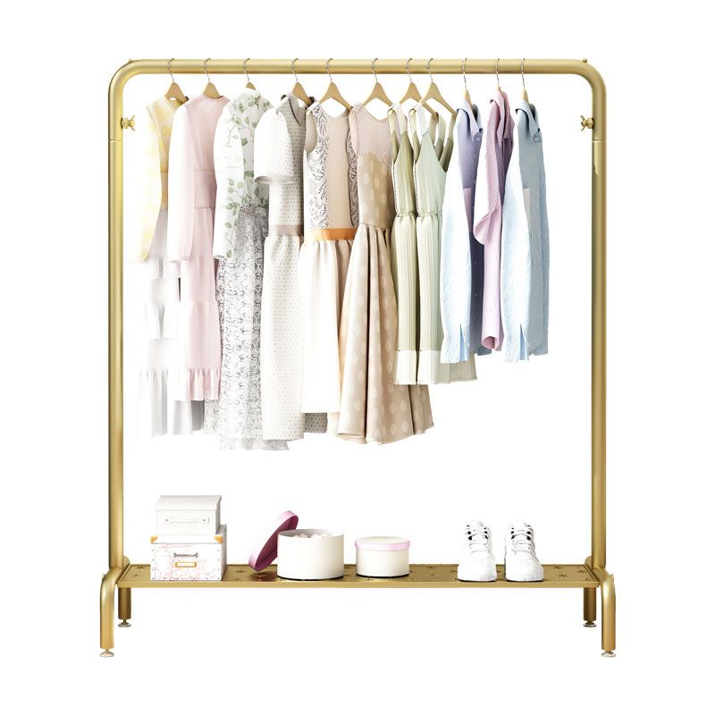 Modern Metal Coat Rack Hanging Rail and Lower Shelf Entryway Kit Clearhalo 'Entry & Mudroom Furniture' 'furn' 'furn_hall_tree_coat_racks' 'Furniture' 'Hall Trees & Coat Racks' 'hall_tree_coat_racks' 1200x1200_1c5affc9-3664-41ce-a44b-31ef14c5a2be