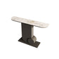 12 Inch Wide Accent Table Glam Half Moon Stone Console Table