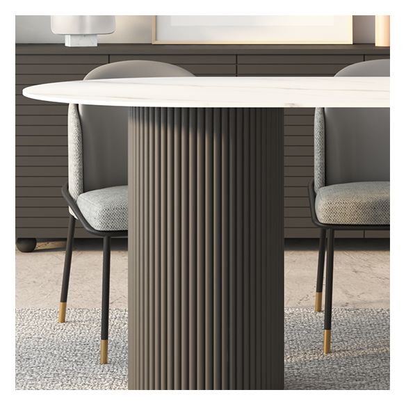 Sintered Stone Top Modern White Table for Restaurant Oval Table with Double Pedestal Base Clearhalo ' dining_table' 'Dining Tables & Seating' 'Dining Tables' 'furn' 'furn_dining_table' 'Furniture' 'furniture_dining_table' 'Kitchen & Dining Furniture' 'kitchen&dining_furn' 'kitchen' 'kitchen_dining_table' 1200x1200_1c5f911c-e06b-4835-8181-f351e45c3122