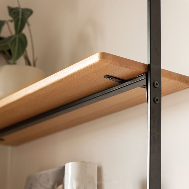 Display soggiorno industriale Multi-shelf montato a parete in naturale