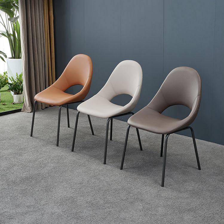 Industrial Dining Chair with Metal Legs Open Back Side Chair for Home Clearhalo 'Dining Chairs' 'Dining Tables & Seating' 'dining_chair' 'furn' 'furn_dining_chair' 'Furniture' 'Kitchen & Dining Furniture' 1200x1200_1c5ff014-b69d-4c1c-9d67-69c9607984ac