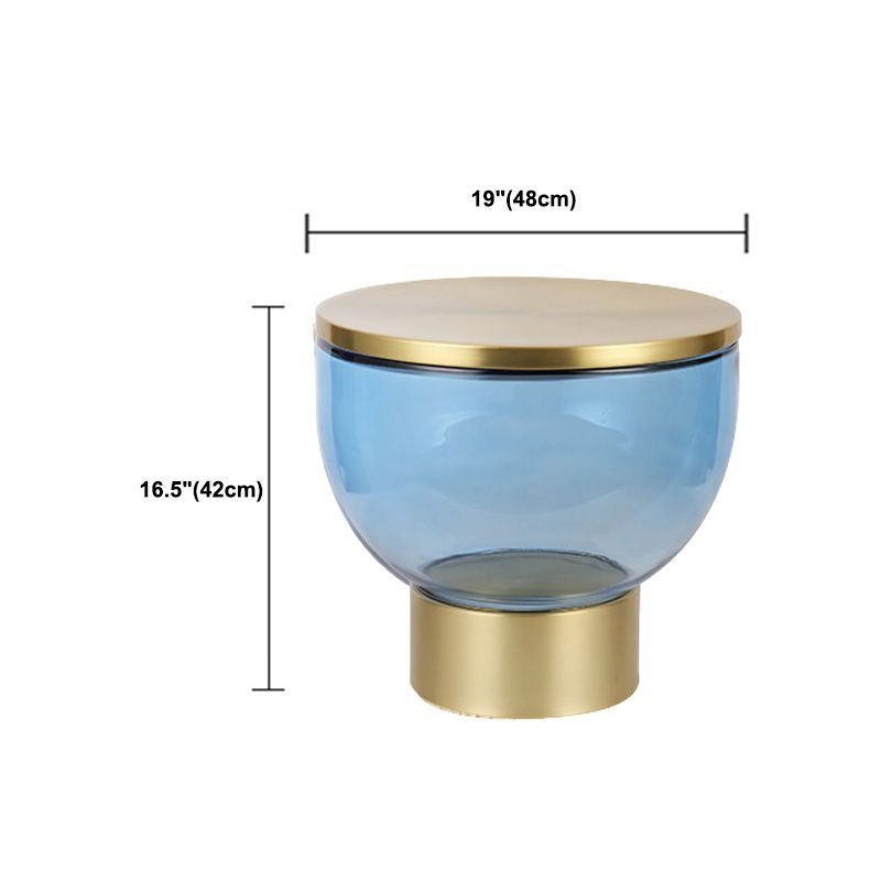 Zeitgenössischer runder Glas Couchtisch mit Sockelbasis -Cocktailtisch