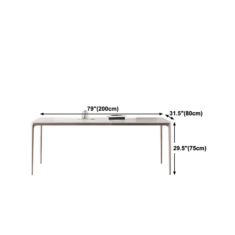 Sintered Stone Top Luxury White Table for Restaurant Rectangle Dining Table with 4 Legs Clearhalo 'Dining Tables & Seating' 'Dining Tables' 'dining_table' 'Furniture' 'furniture_dining_table' 'Kitchen & Dining Furniture' 1200x1200_1c6141bf-de2d-4ad1-add8-def03cb9add7