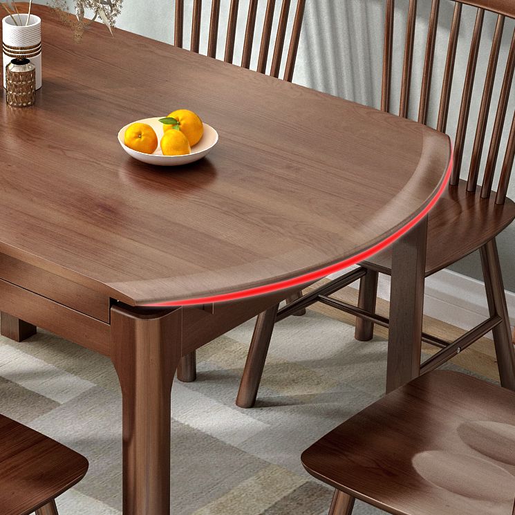 Moderne ronde uittrekbare eettafel van rubberhout met 4 poten