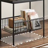 Tavolo laterale superiore del vassoio rettangolare Iron Iron 4 gambe Tavolino con archiviazione