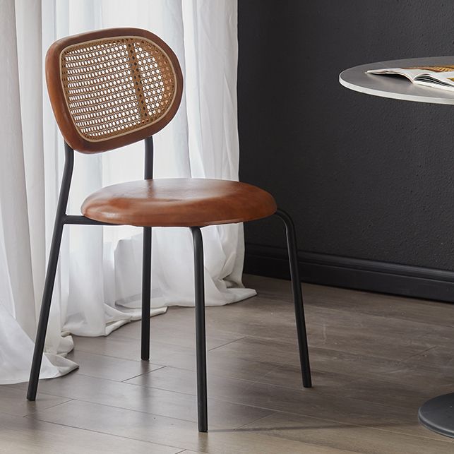 Glam Metal Kitchen and Dining Room Chair Open Back Dining Side Chair Clearhalo 'Dining Chairs' 'Dining Tables & Seating' 'dining_chair' 'furn' 'furn_dining_chair' 'Furniture' 'furniture_dining_chair' 'Kitchen & Dining Furniture' 1200x1200_1c65c2da-d495-4cf0-a177-c33cd37cdb68