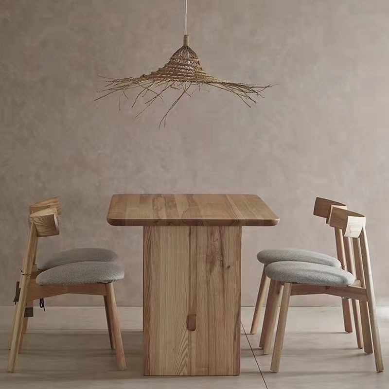 Causal Solid Wood Standard Dining Table Khaki Rectangle Shape Dining Table for Kitchen Clearhalo ' dining_table' 'Dining Tables & Seating' 'Dining Tables' 'furn' 'furn_dining_table' 'Furniture' 'furniture_dining_table' 'Kitchen & Dining Furniture' 'kitchen&dining_furn' 'kitchen' 'kitchen_dining_table' 1200x1200_1c66846f-c445-4a6d-a41b-e9d361100847