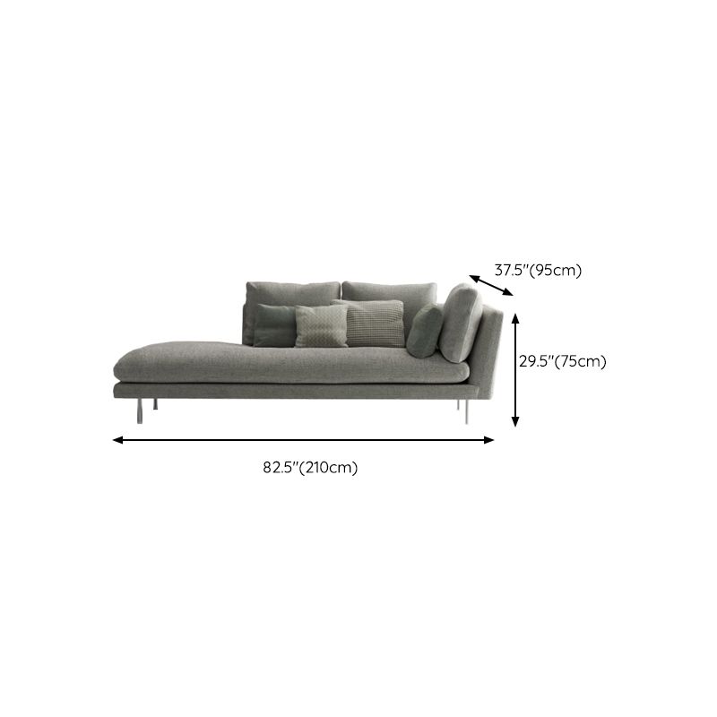 Contemporary Upholstered Cotton Blend Flared Arm Chaise Lounge in Gray Clearhalo 'Chairs & Seating' 'Chaise Lounge' 'chaise_lounge' 'furn' 'furn_chaise_lounge' 'Furniture' 'Living Room Furniture' 1200x1200_1c67351f-a6d3-466e-95b9-139a320dd8b3