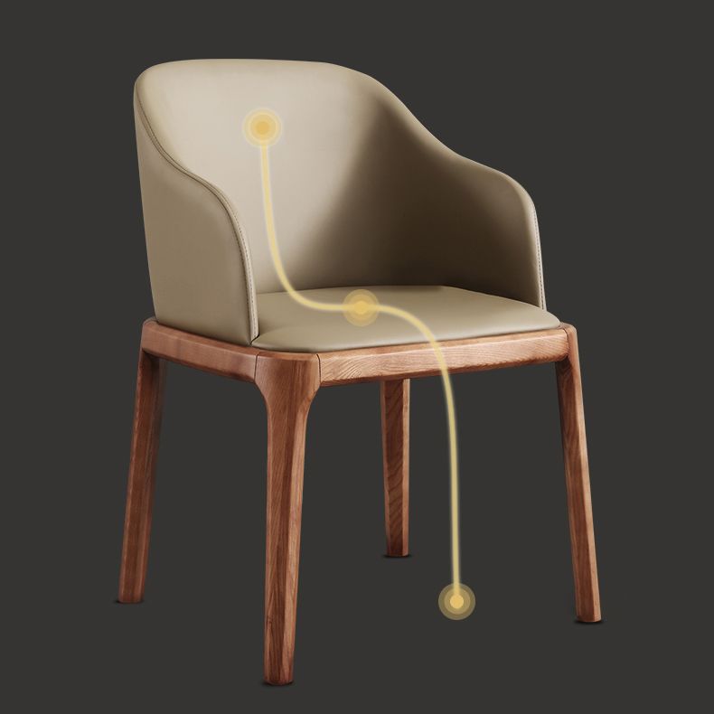 Minimalist Style Arm Dining Chairs Leather Solid Back Upholstered Chairs (Set of 2) Clearhalo ' kitchen&dining_furn' 'Dining Chairs' 'Dining Tables & Seating' 'dining_chair' 'furn' 'furn_dining_chair' 'Furniture' 'furniture_dining_chair' 'Kitchen & Dining Furniture' 'kitchen' 1200x1200_1c68410c-2d19-4676-bee6-f05af7762271