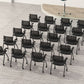 Chaise de conférence moderne à bras fixes, chaise de conférence en acier coulissante