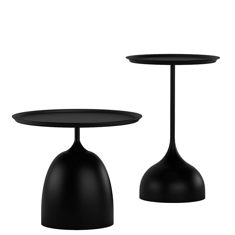 Table de l'extrémité latérale en métal minimaliste du milieu du siècle