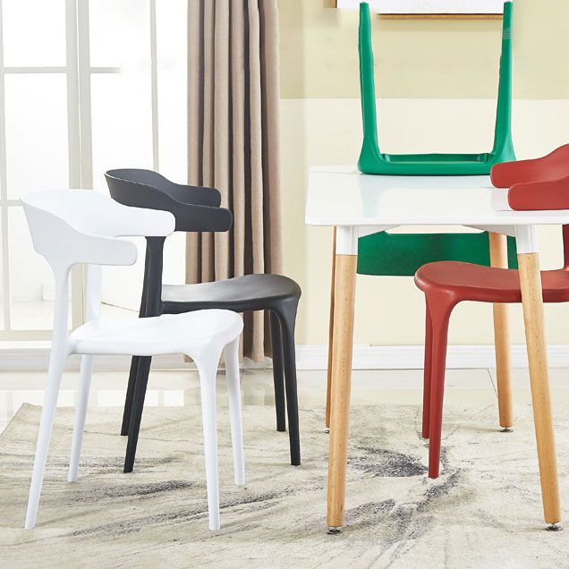 Contemporary Restaurant Plastic Arm Chair Matte Finish Open Back Dining Chair Clearhalo ' kitchen&dining_furn' 'Dining Chairs' 'Dining Tables & Seating' 'dining_chair' 'Furniture' 'furniture_dining_chair' 'Kitchen & Dining Furniture' 'kitchen' 1200x1200_1c6a14e5-fc56-40b5-b1f5-27cb3cde8ca8