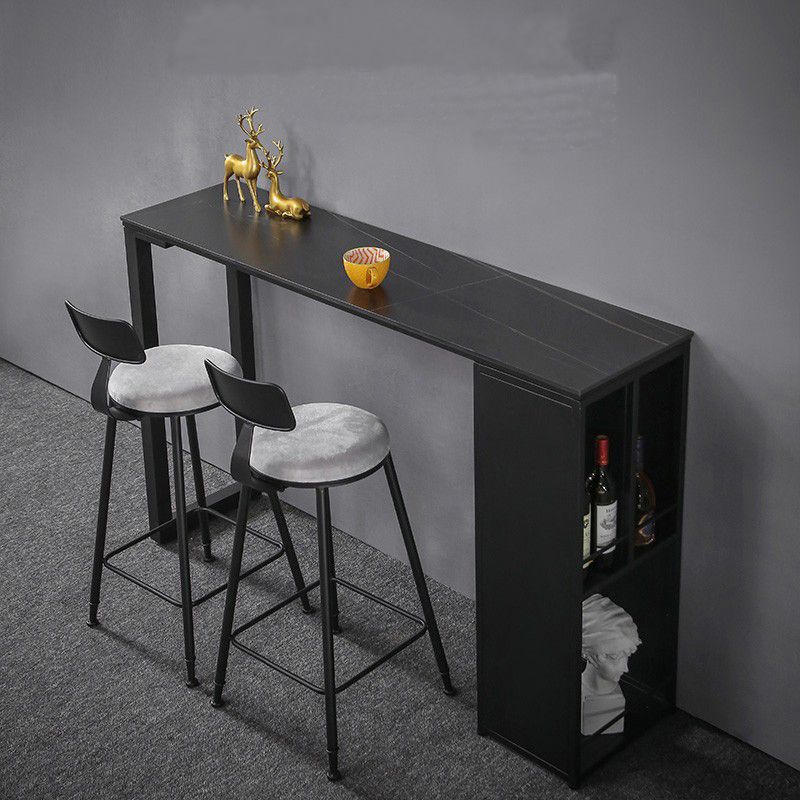 Modern Rectangle Metal Pub Table Double Pedestal Bar Height Cocktail Table Clearhalo 'Bar Furniture' 'Bar Tables' 'bar_tables' 'furn' 'furn_bar_tables' 'Furniture' 'furniture_bar_tables' 'Kitchen & Dining Furniture' 'kitchen&dining_furn' 'kitchen' 1200x1200_1c6bfc7e-5922-47db-b567-ec40e74558fe