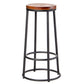 Industrial Round Bar Stools Solid Wood Black Footrest Counter Stool for Shop