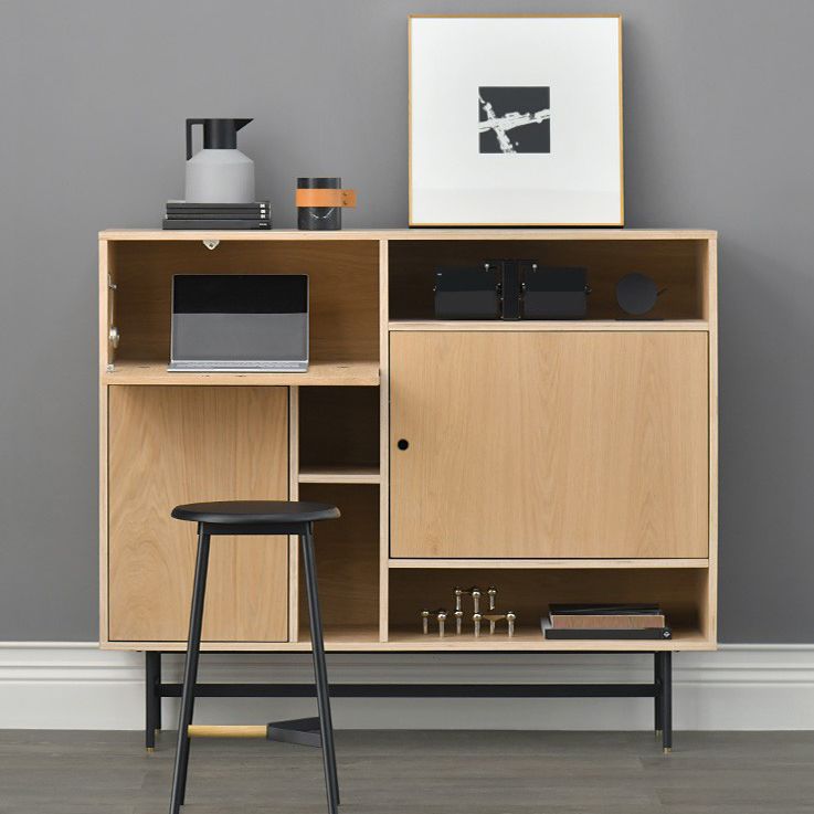 Modern Black Counter Bar Stool Wood Armless Bar Stool with Footrest and Iron Base Clearhalo 'Bar Furniture' 'Bar Stools' 'bar_stools' 'furn' 'furn_bar_stools' 'furniture_bar_stools' 'Kitchen & Dining Furniture' 'kitchen&dining_furn' 'kitchen' 'kitchen_furn' Furniture' 1200x1200_1c6d6902-2c8d-4d22-aea9-067d12252260