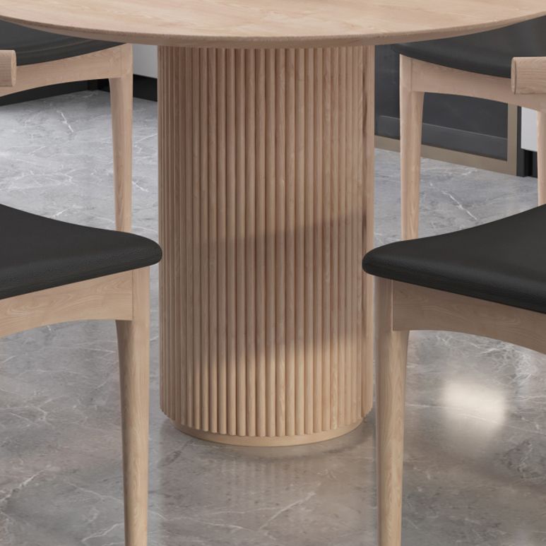 Round Pedestal Modern Dining Table Wood Color Fixed Table of Solid Wood Clearhalo ' dining_table' 'Dining Tables & Seating' 'Dining Tables' 'furn' 'furn_dining_table' 'Furniture' 'furniture_dining_table' 'Kitchen & Dining Furniture' 'kitchen&dining_furn' 'kitchen' 'kitchen_dining_table' 1200x1200_1c6e7147-45b0-4e41-be92-ef06697c935d