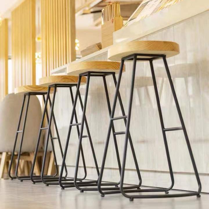 Modern Saddle Seat Bar Stool Wood and Metal Indoor Counter-height Stool Clearhalo 'Bar Furniture' 'Bar Stools' 'bar_stools' 'furn' 'furn_bar_stools' 'Furniture' 'Kitchen & Dining Furniture' 1200x1200_1c6fbde4-c0d8-4436-95ee-1375158cd389
