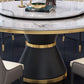 Marble Dining Table Contemporary Style Single Pedestal Base Table for Dining Room Clearhalo ' dining_table' 'Dining Tables & Seating' 'Dining Tables' 'furn' 'furn_dining_table' 'Furniture' 'furniture_dining_table' 'Kitchen & Dining Furniture' 'kitchen&dining_furn' 'kitchen' 'kitchen_dining_table' 1200x1200_1c721718-52af-4a34-a120-64bde6763639